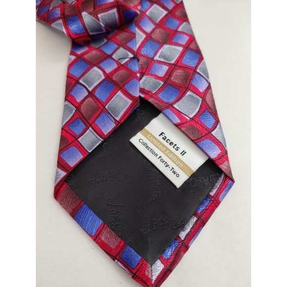 J. Garcia Limited Edition Facets II Silk Tie Jewel Toned 3.75"x 58" - Picture 4 of 8